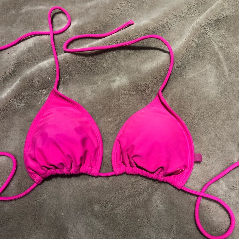 Fluorescent pink Op bikini top